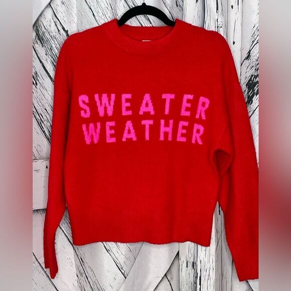 A New Day “Sweater Weather” Crewneck Pullover Red Size S - Picture 1 of 5